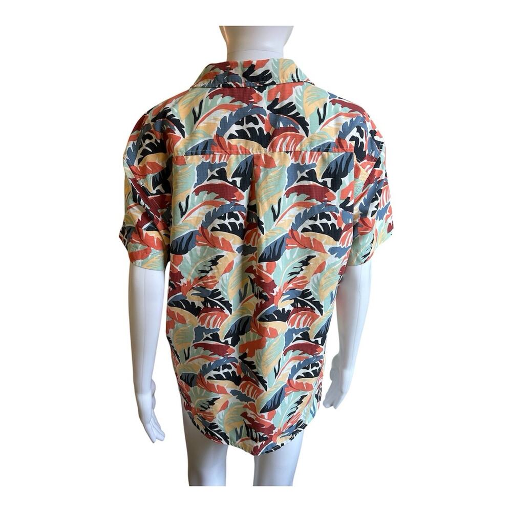 ExOfficio Insect Shield Travel Shirt Women L Tropical Floral Hiking Short Sleeve - Picture 2 of 12